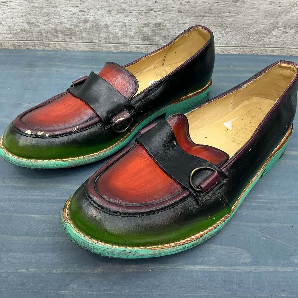 Bed Stu Handcrafted Multicolored Leather Penny Loafers Women’s Size 8.5